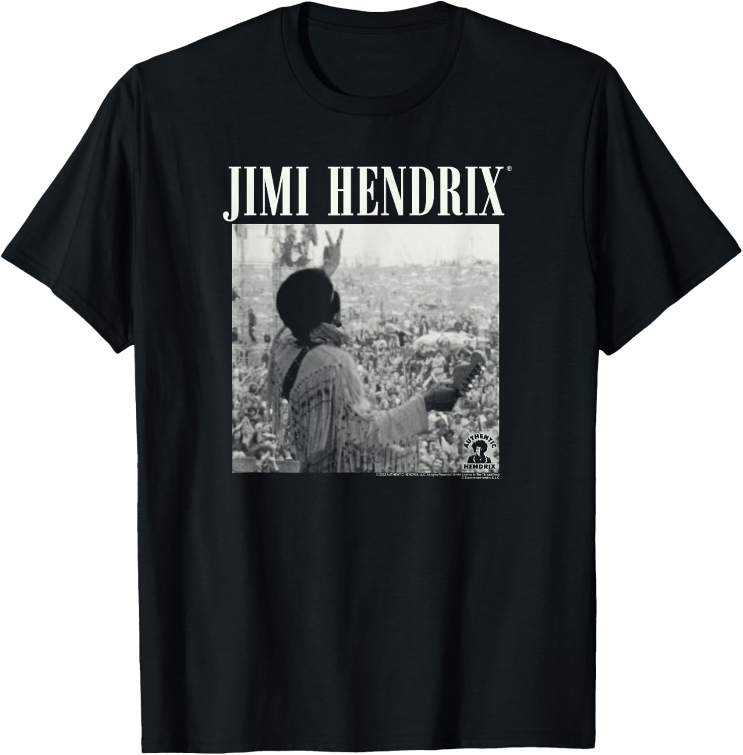 Jimi Hendrix Live at Woodstock , black T-Shirt - T-Shirt | Black