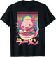 Anime Axolotl Eating Ramen Retro Kawaii Axolotl Ramen T-Shirt - T-Shirt | Black