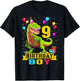 Kids 9 Year Old Shirt 9th Birthday Boy T Rex Dinosaur T-Shirt - T-Shirt | Black