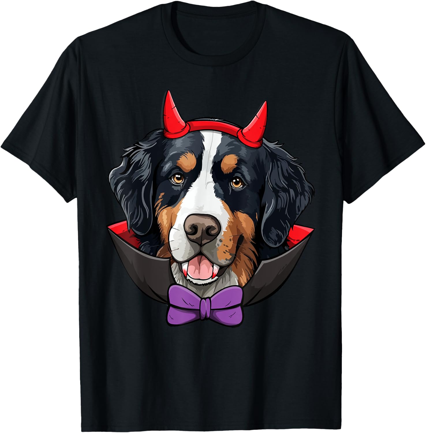 Bernese Mountain Dog Vampire Halloween Costume T-Shirt - T-Shirt | Black