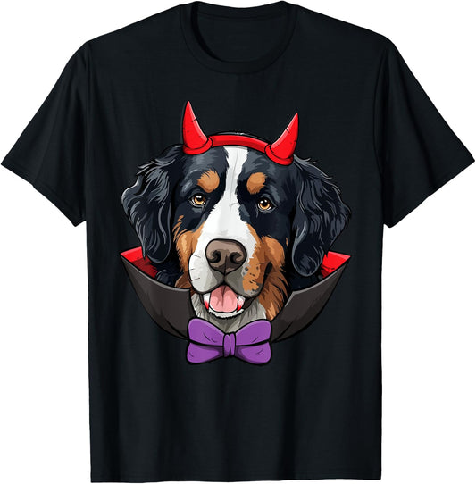 Bernese Mountain Dog Vampire Halloween Costume T-Shirt - T-Shirt | Black
