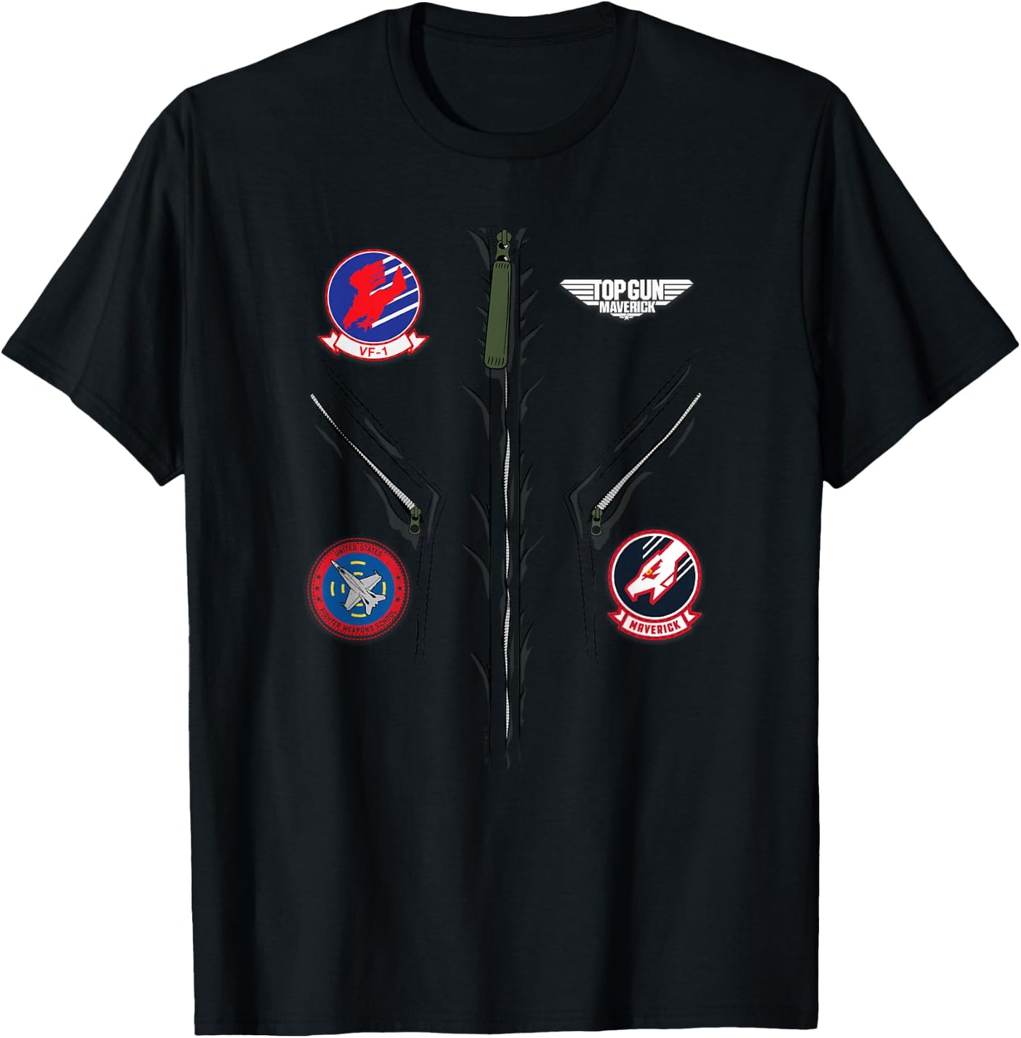 Top Gun: Maverick Flight Suit Costume , Green, s T-Shirt - T-Shirt | Black