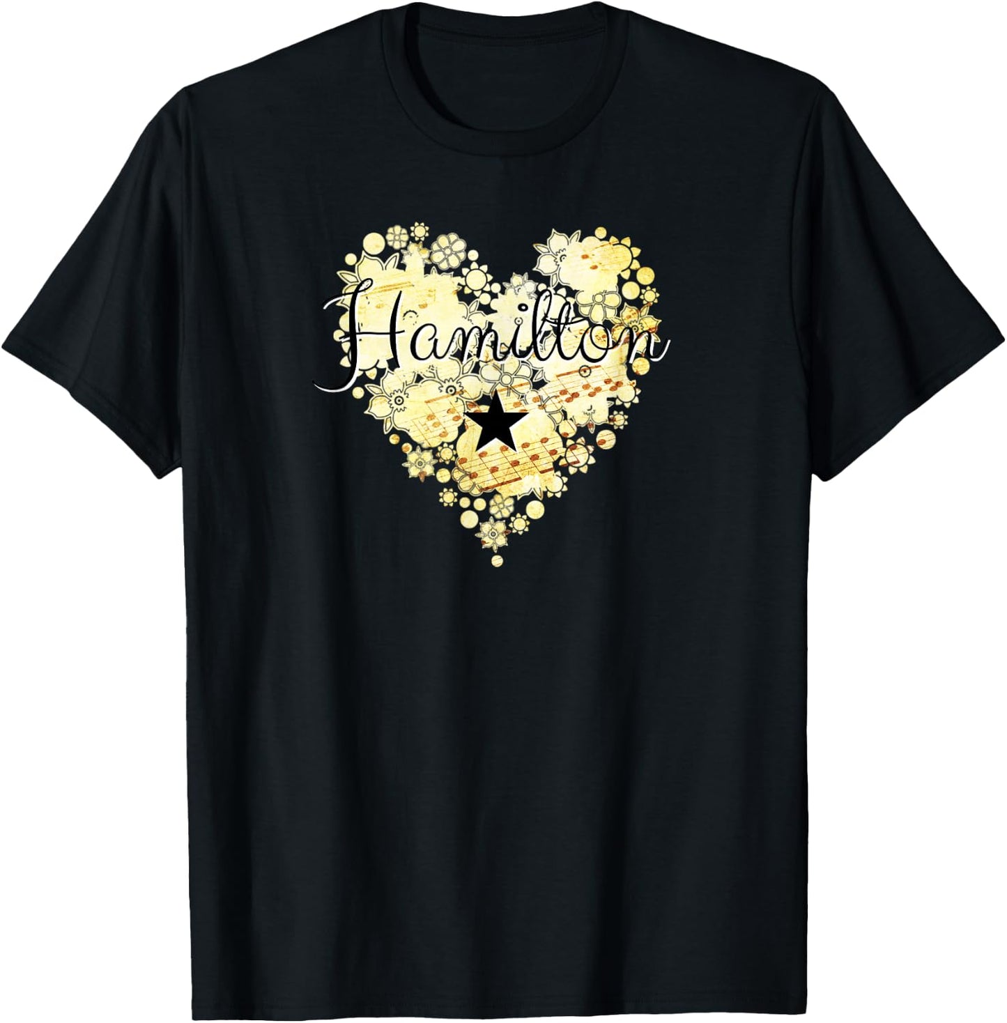 I Love Hamilton Heart Gift Teenage Girl Women T-Shirt - T-Shirt | Black