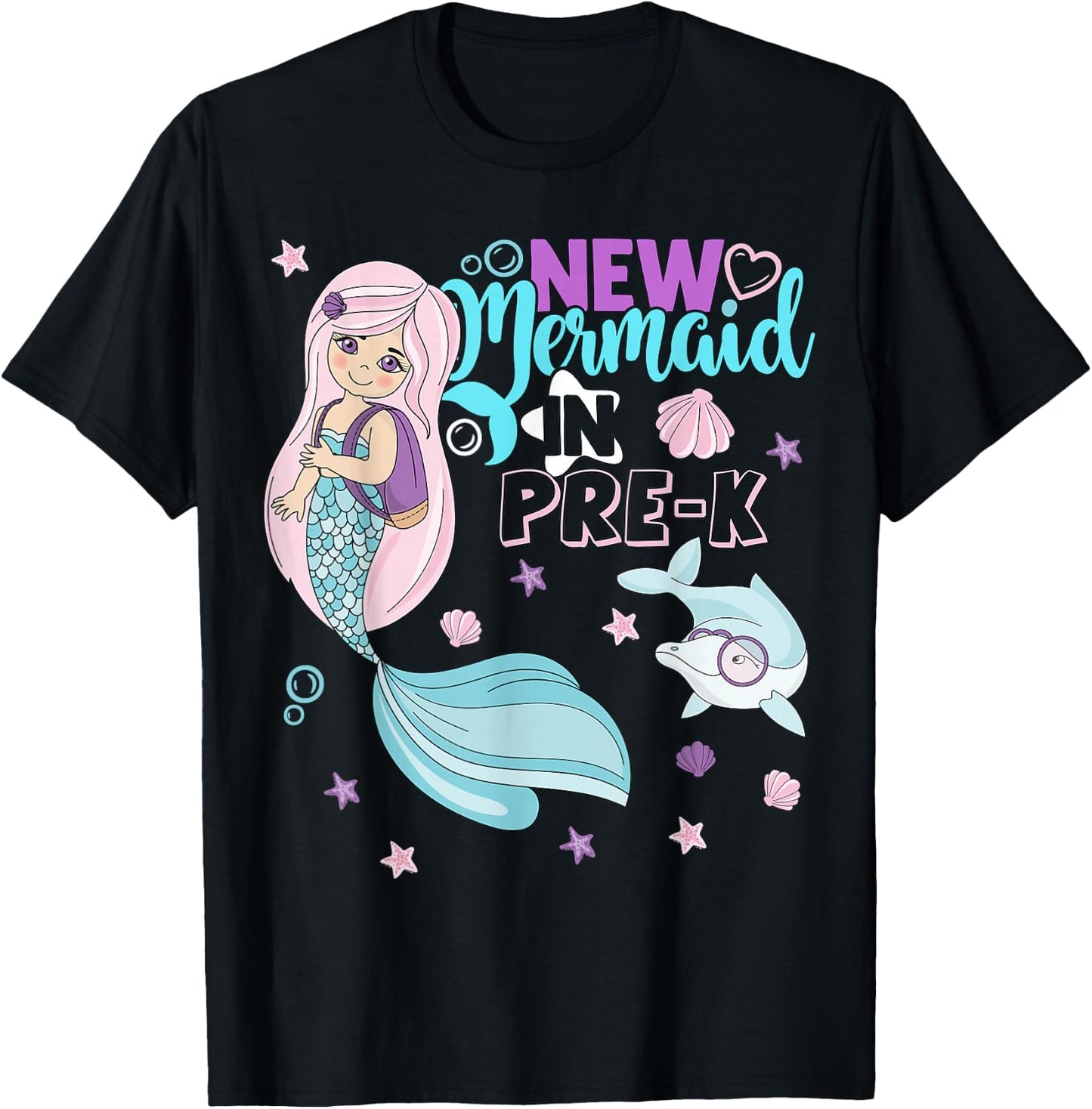 Pre k Here I Come First Day Of Prek Preschool Mermaid Girls T-Shirt - T-Shirt | Black