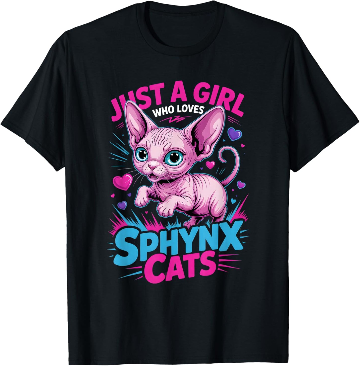 Girls Sphynx Cat T-Shirt - T-Shirt | Black