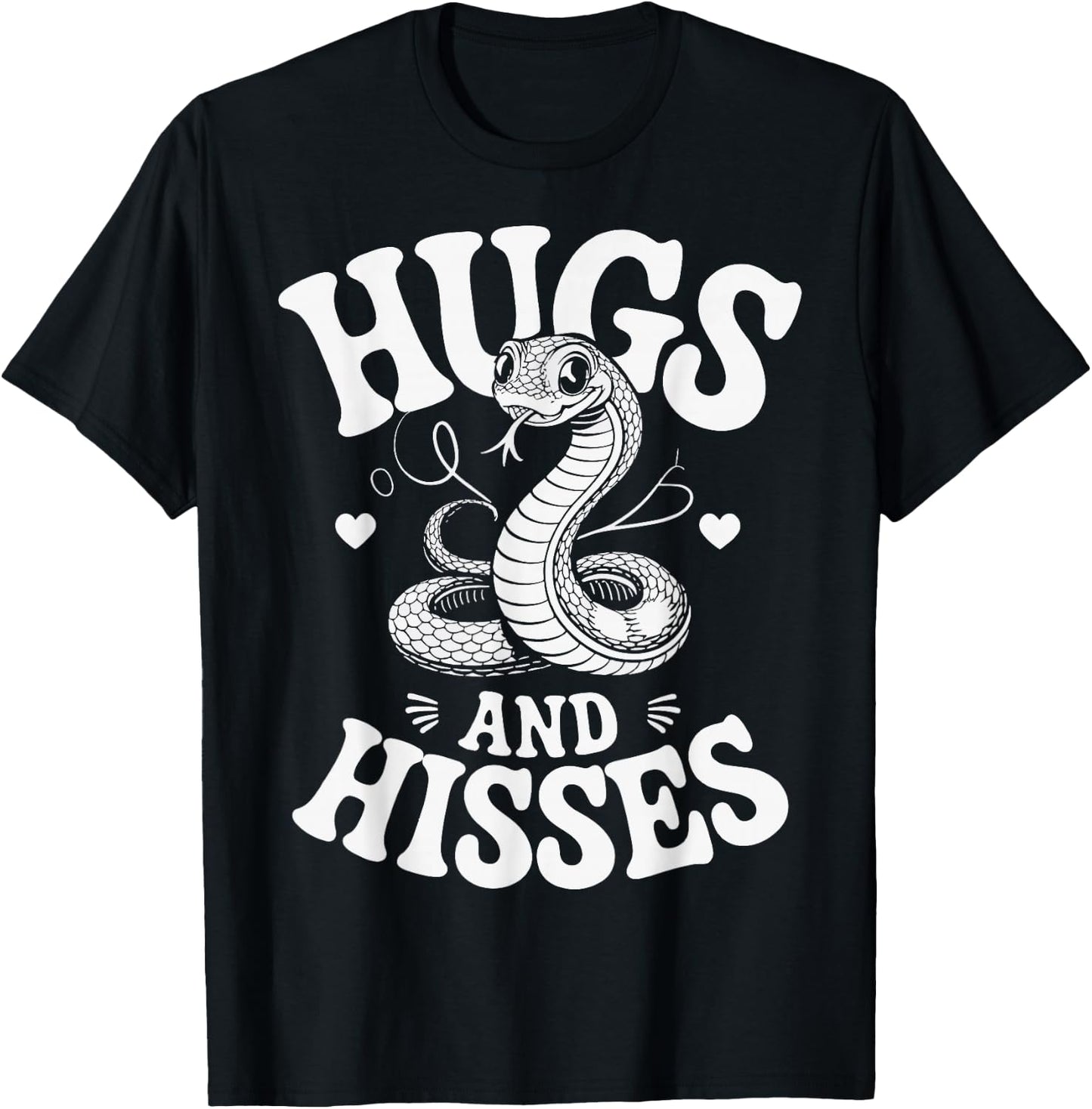 Hugs And Hisses Snake T-Shirt - T-Shirt | Black