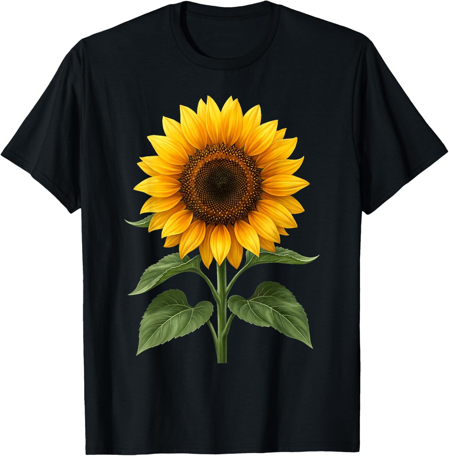 Sunflower Cute Summer Flowers Floral T-Shirt - T-Shirt | Black