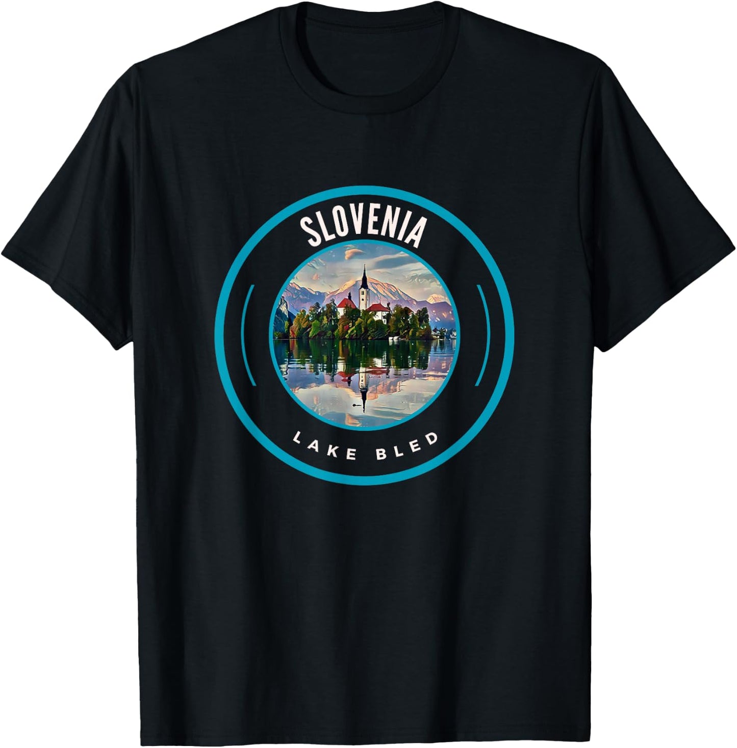Lake Bled Slovenia Alps | Slovenian Tops, & Gear Items T-Shirt - T-Shirt | Black