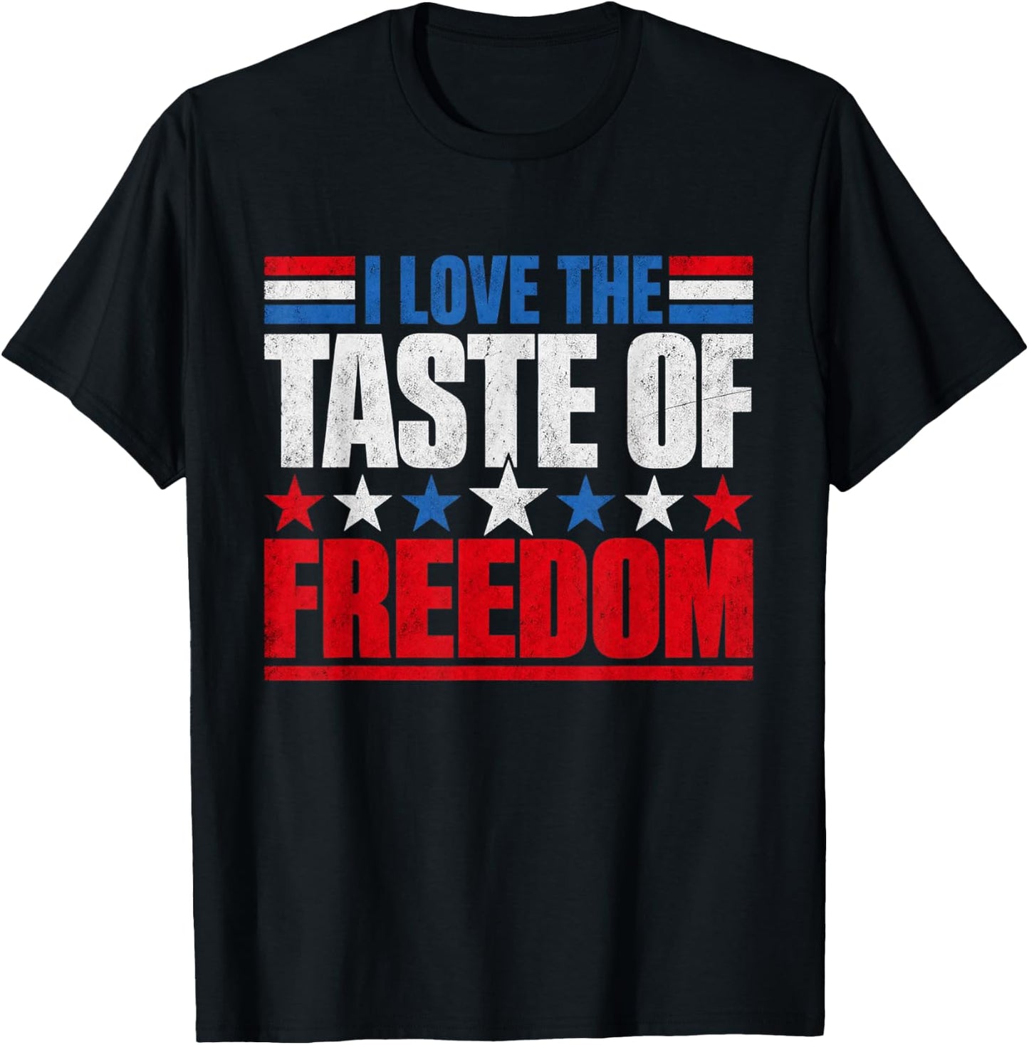 I Love The Taste of Freedom Couple Matching Patriotic Fourth T-Shirt - T-Shirt | Black