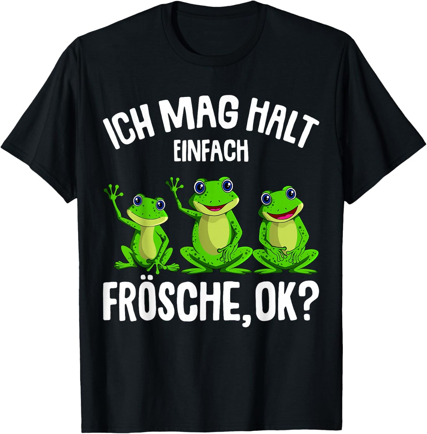 Frosch Ich mag halt Frösche Damen Mädchen Kinder T-Shirt - T-Shirt | Black