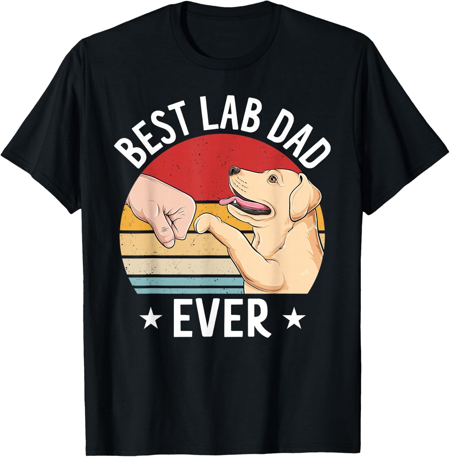 Best Lab Dad Ever Cool Labrador Retriever Dog Lover Owner T-Shirt - T-Shirt | Black