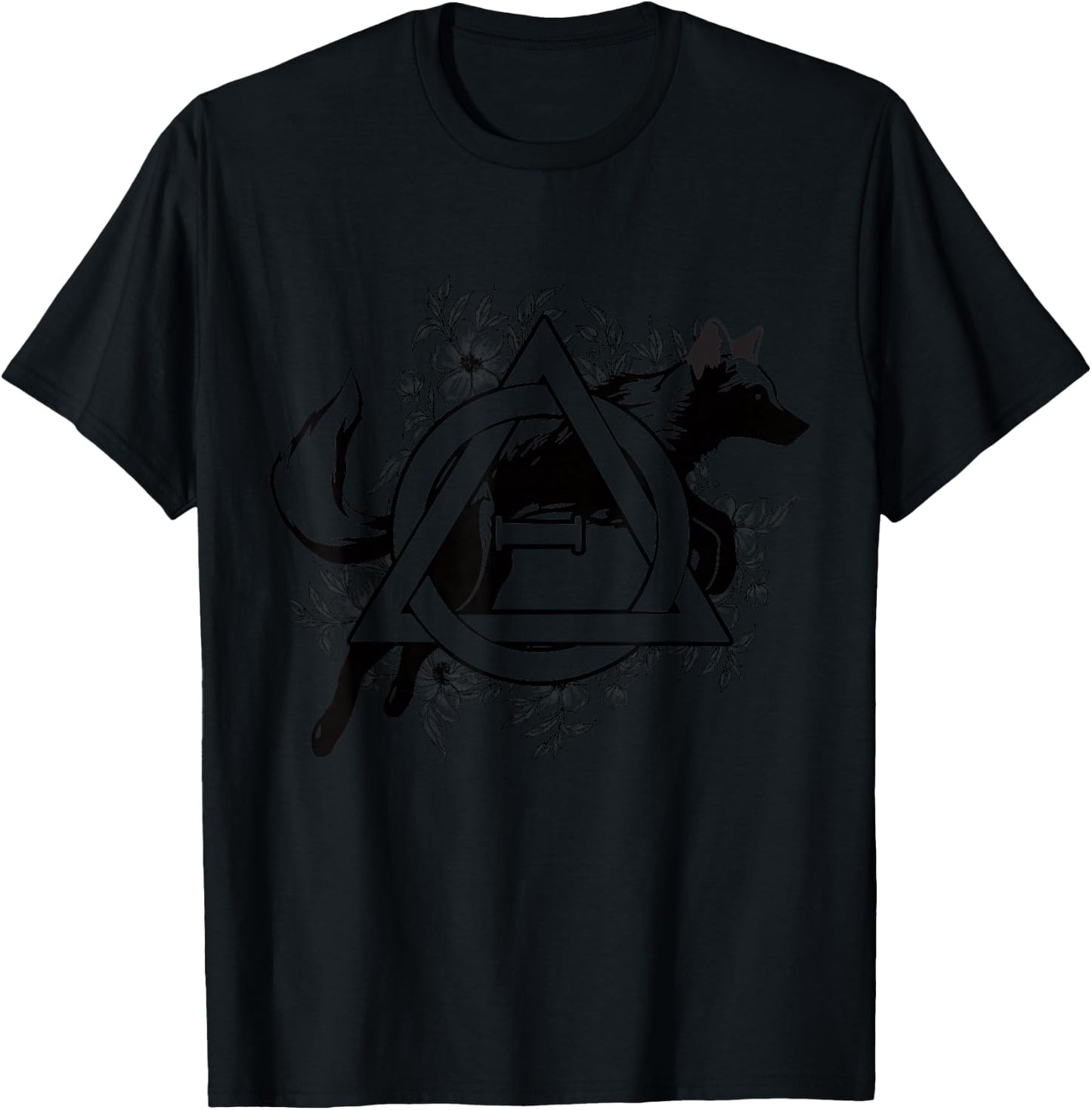 Therian Theta Delta Wolf Fox Dog Fur Otherkin , gray T-Shirt - T-Shirt | Black