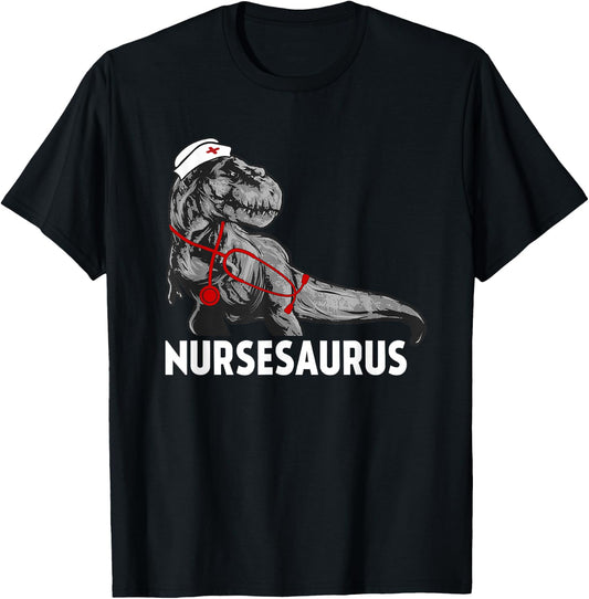 Nurse Saurus Funny T-Shirt - T-Shirt | Black