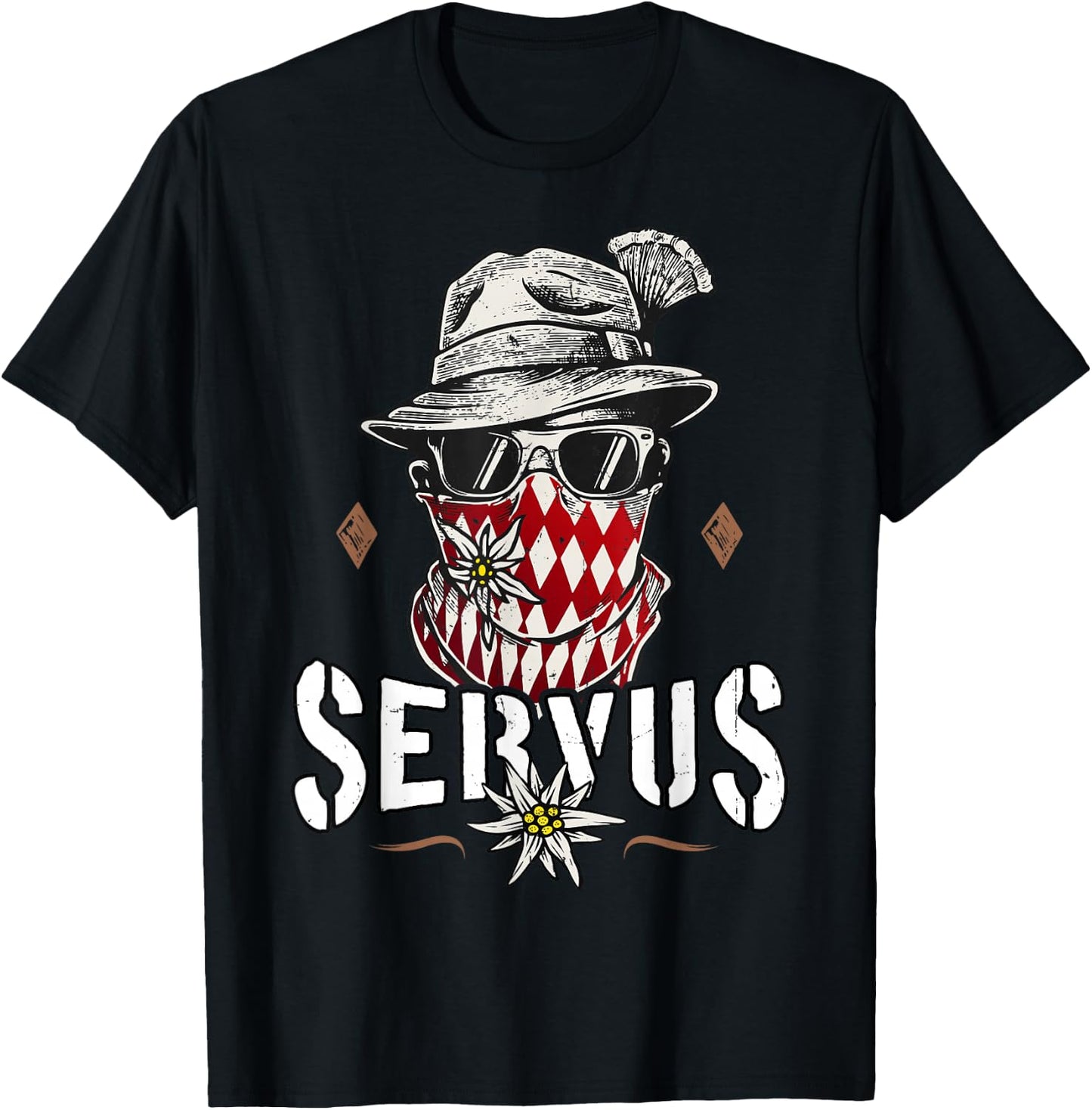 Servus Men's Traditional Bavarian , black T-Shirt - T-Shirt | Black