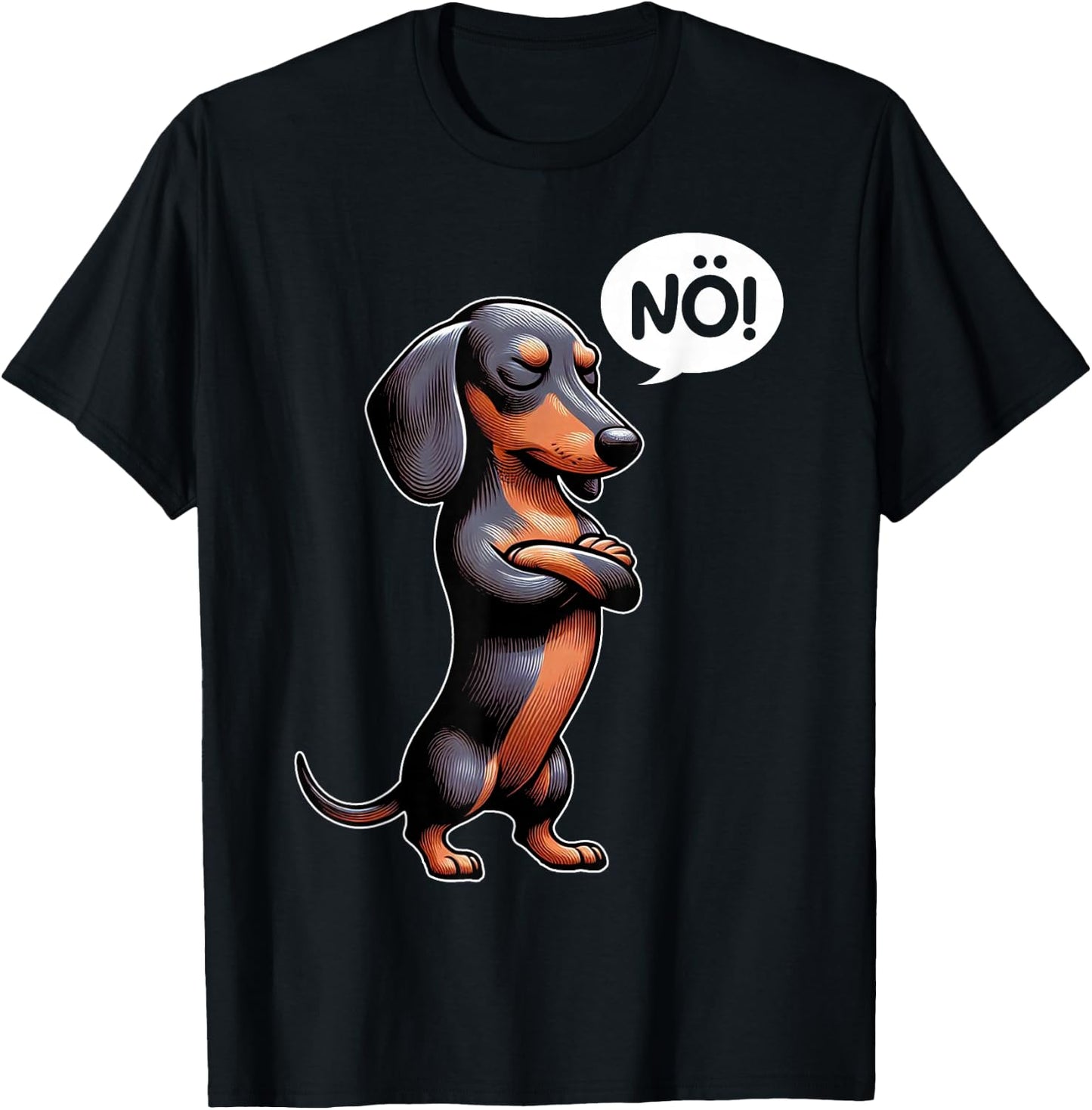 Dickköpfiger Rauhaardackel Nö Dachshund Dog Funny Dog , black T-Shirt - T-Shirt | Black
