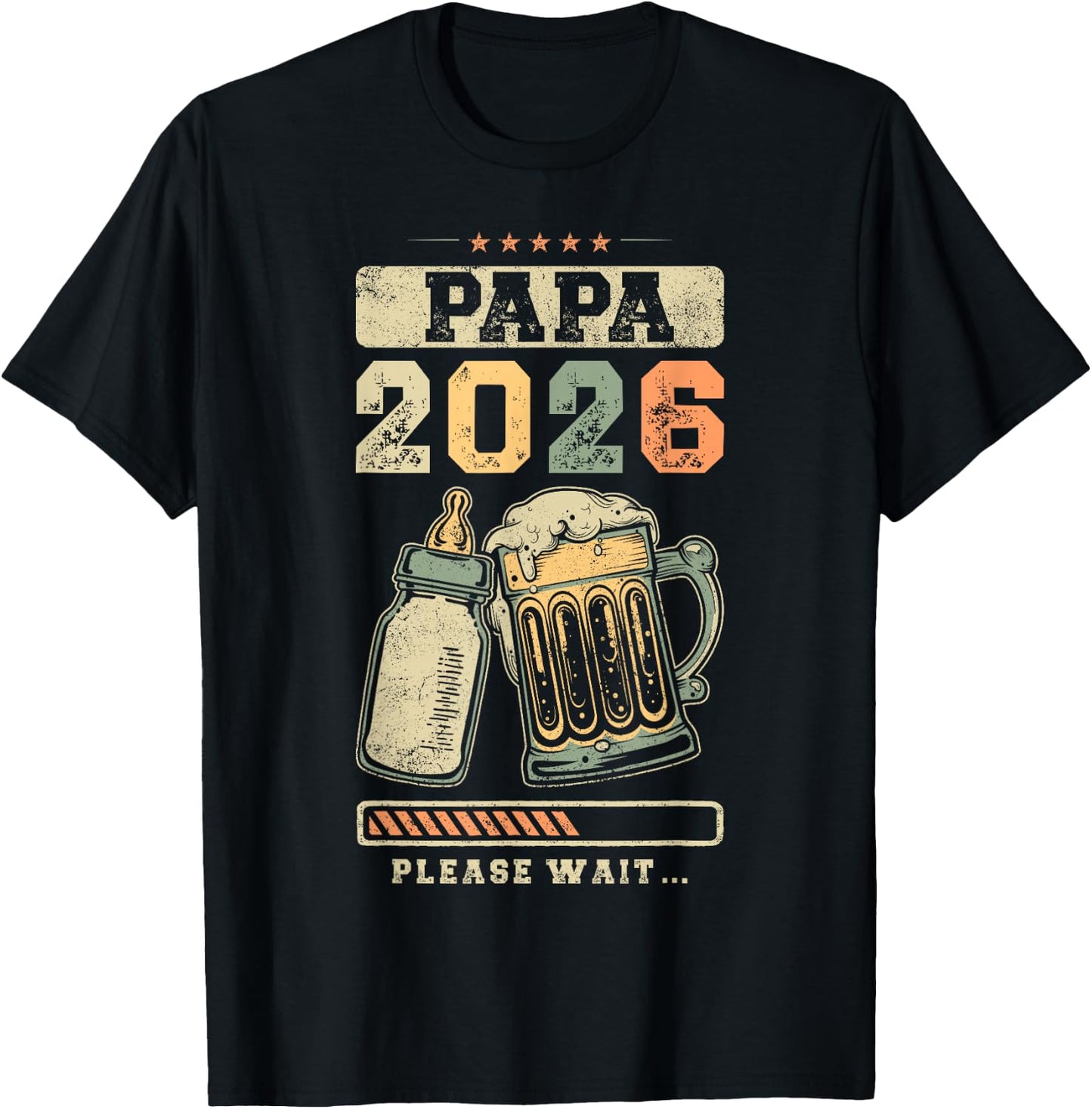 Papa 2026, Pregnancy Proclaiming, Expecting Father T-Shirt - T-Shirt | Black