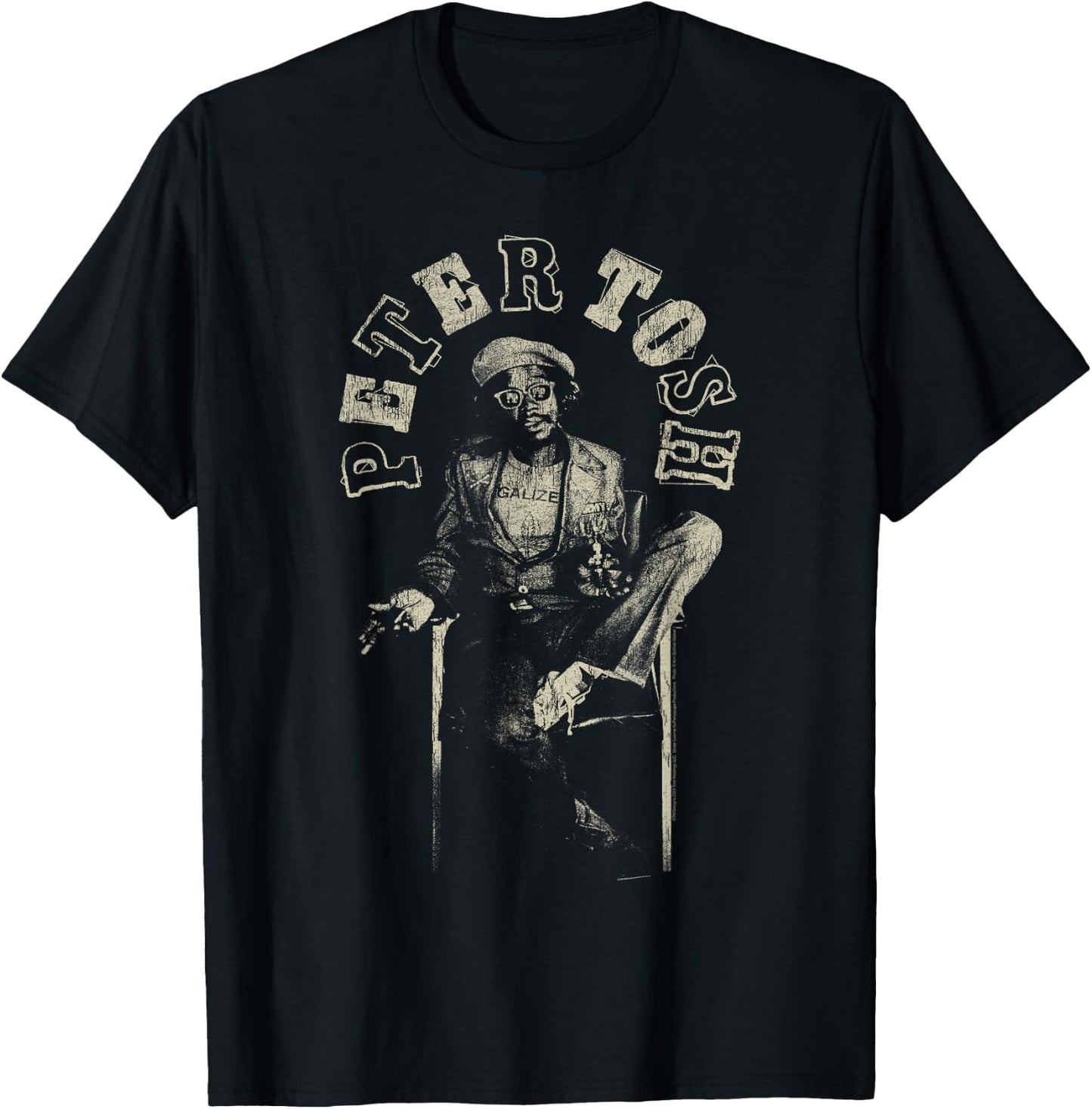 Peter Tosh Sitting in Chair Photo by Kim Gottleib Walker T-Shirt - T-Shirt | Black