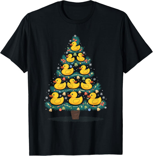 Rubber Duck Christmas Tree - -Adults, -Kids - Black - Small - Short Sleeve T-Shirt - T-Shirt | Black