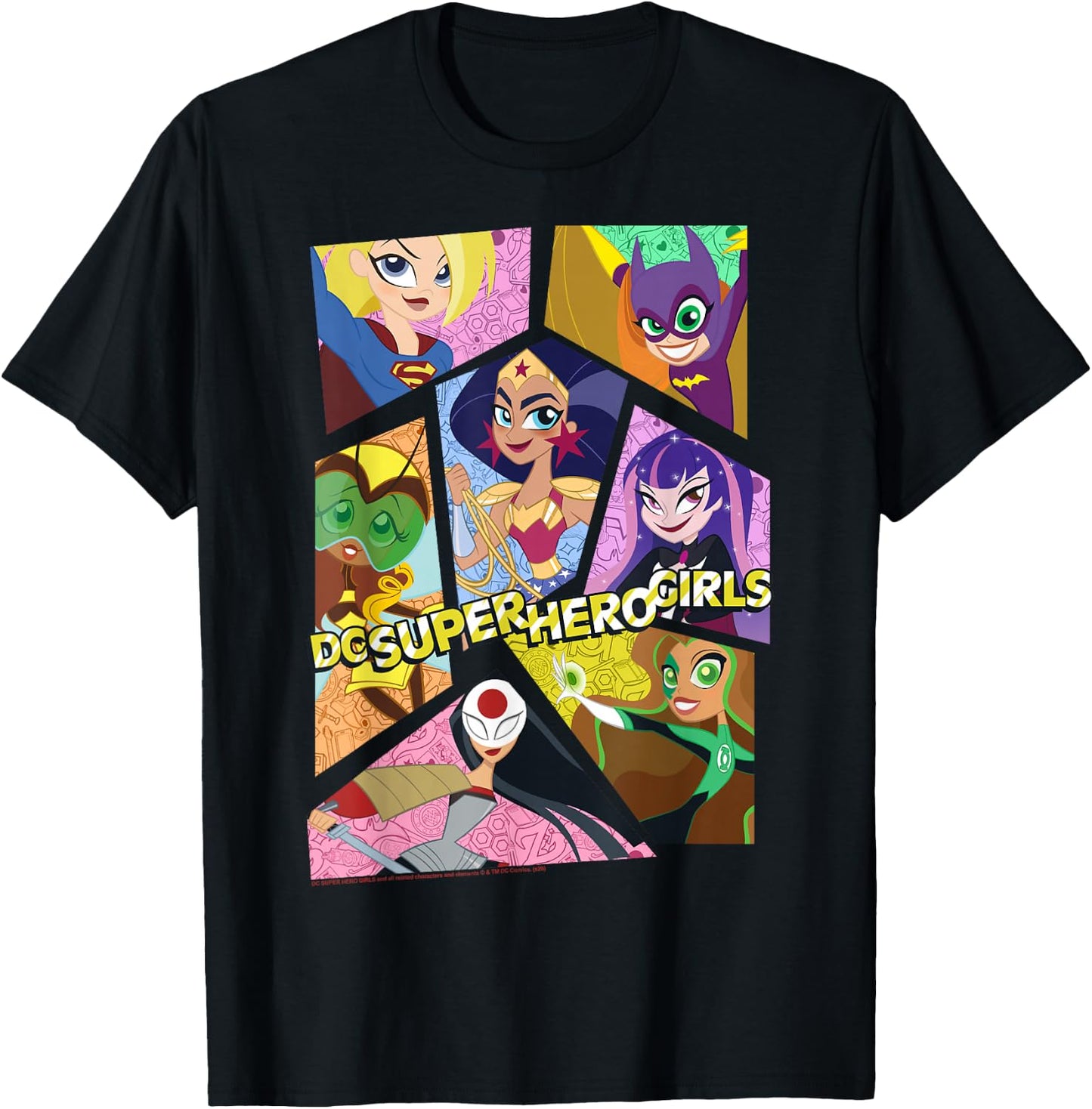 DC Comics Super Hero Girls Group Collage T-Shirt - T-Shirt | Black