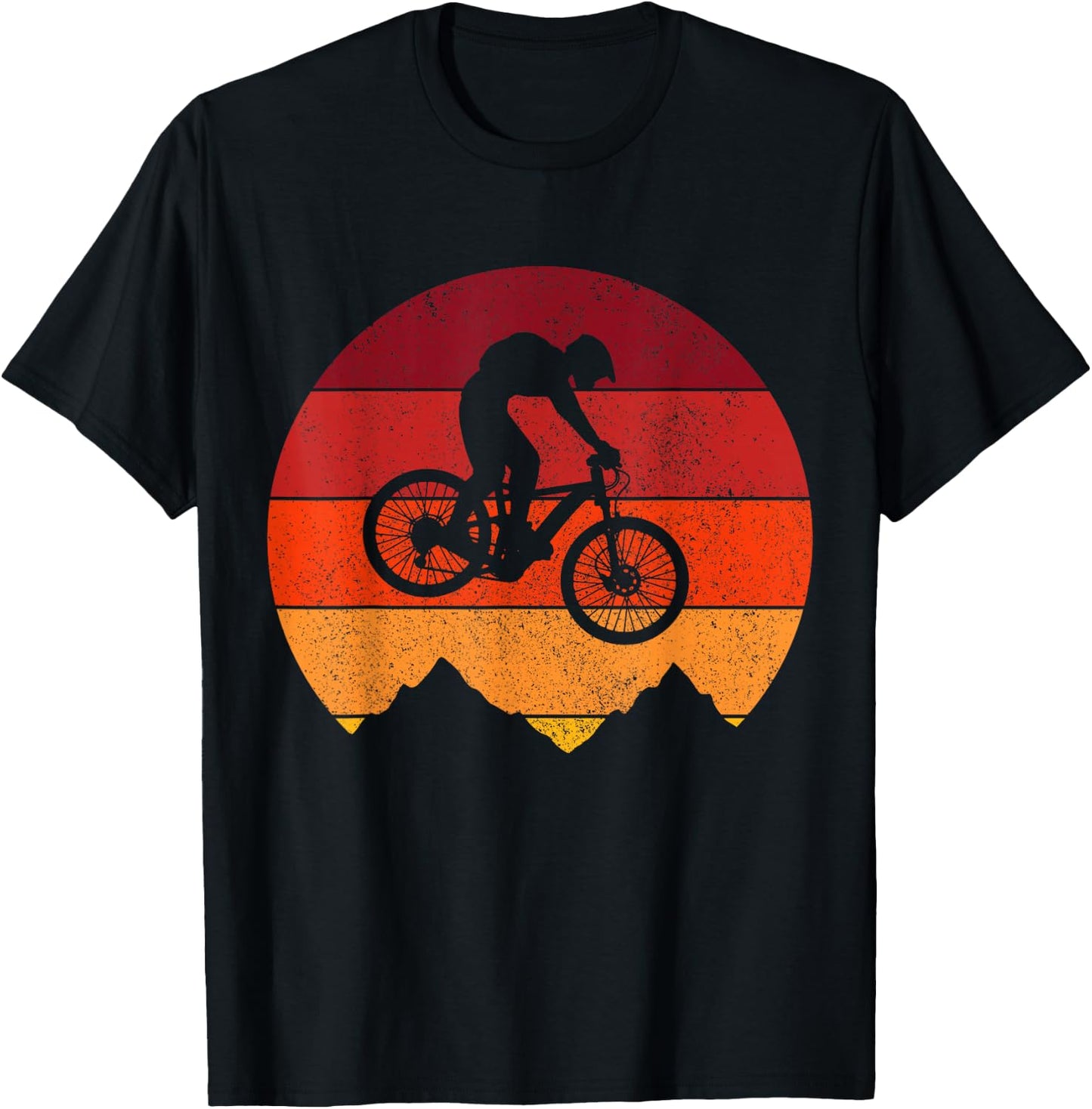 Mountain Bike Vintage Retro MTB Downhill Biking Biker T-Shirt - T-Shirt | Black