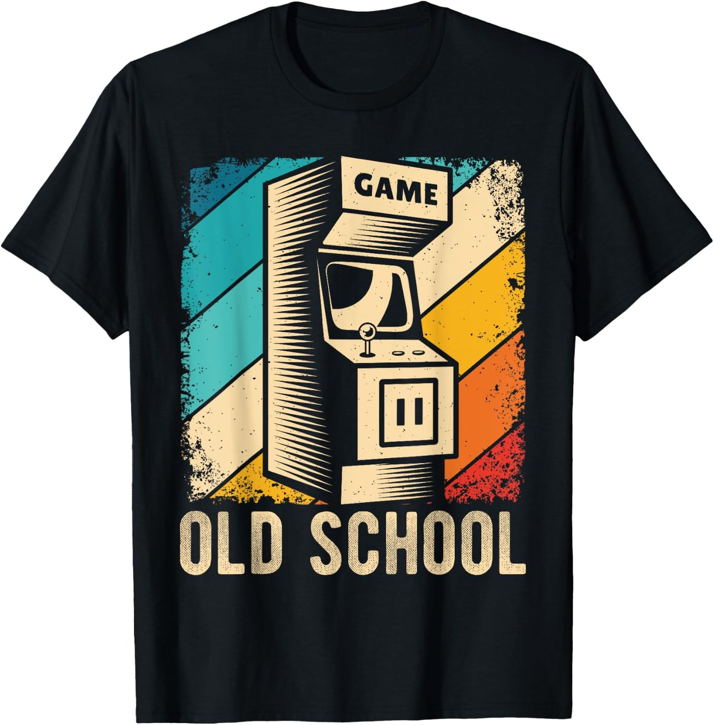 Game OLD SCHOOL Retro Arcade Game Gaming Gamer , Black, S T-Shirt - T-Shirt | Black