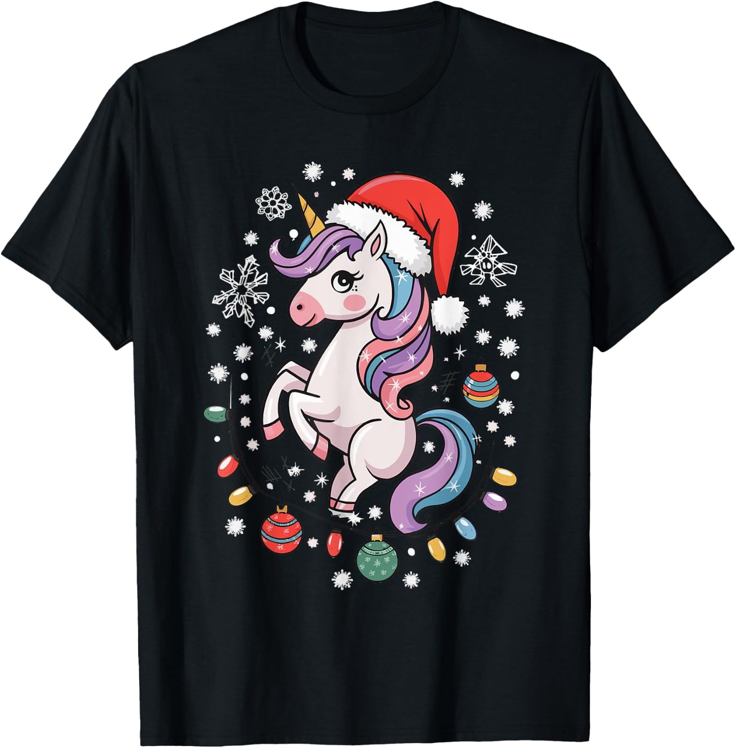Unicorn Christmas T-Shirt - T-Shirt | Black