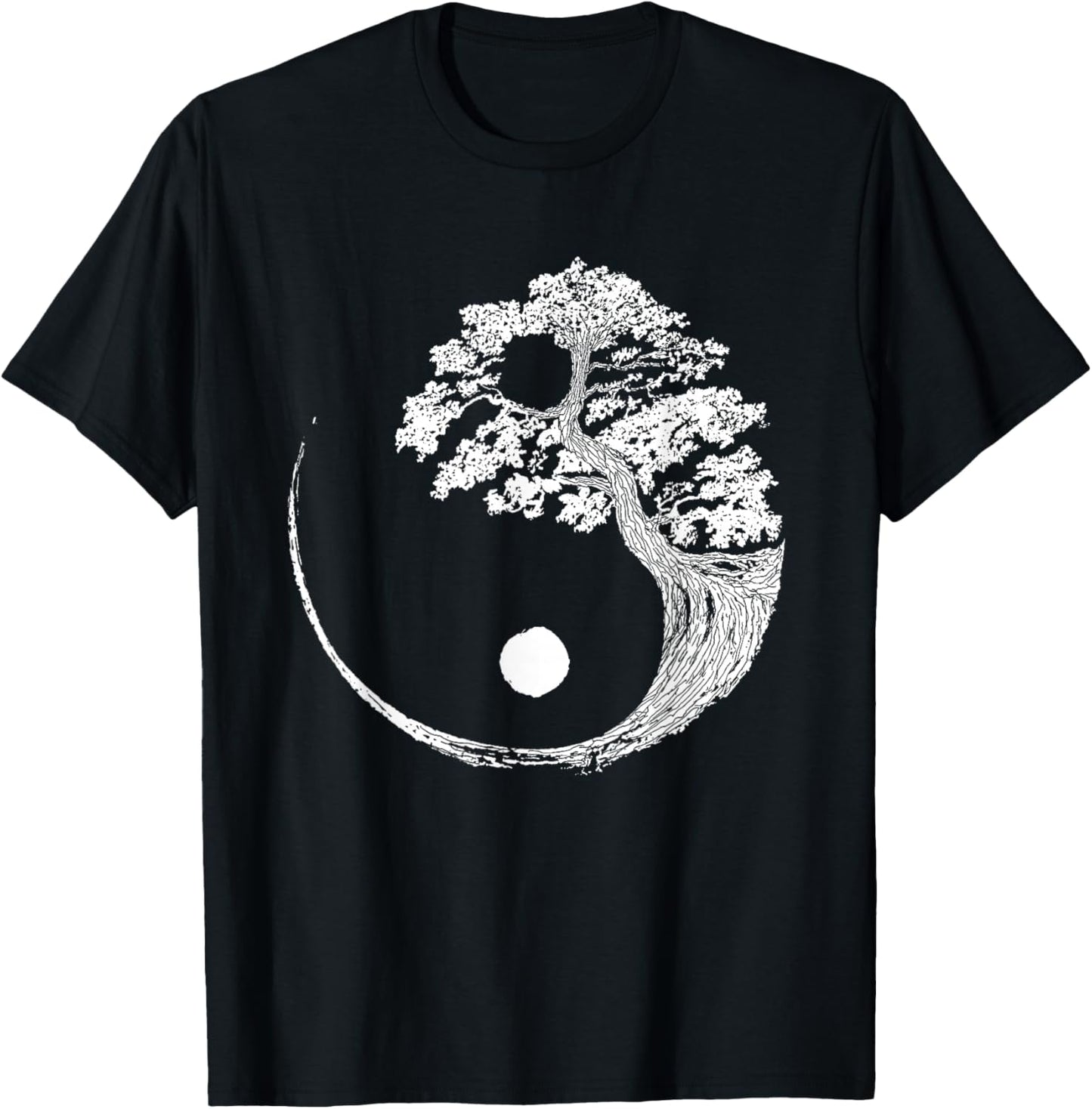 Yin Yang Bonsai Tree Japanese Buddhist Zen T-Shirt - T-Shirt | Black