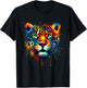 Colorful Splash Art Jaguar Jaguars Zoo T-Shirt - T-Shirt | Black
