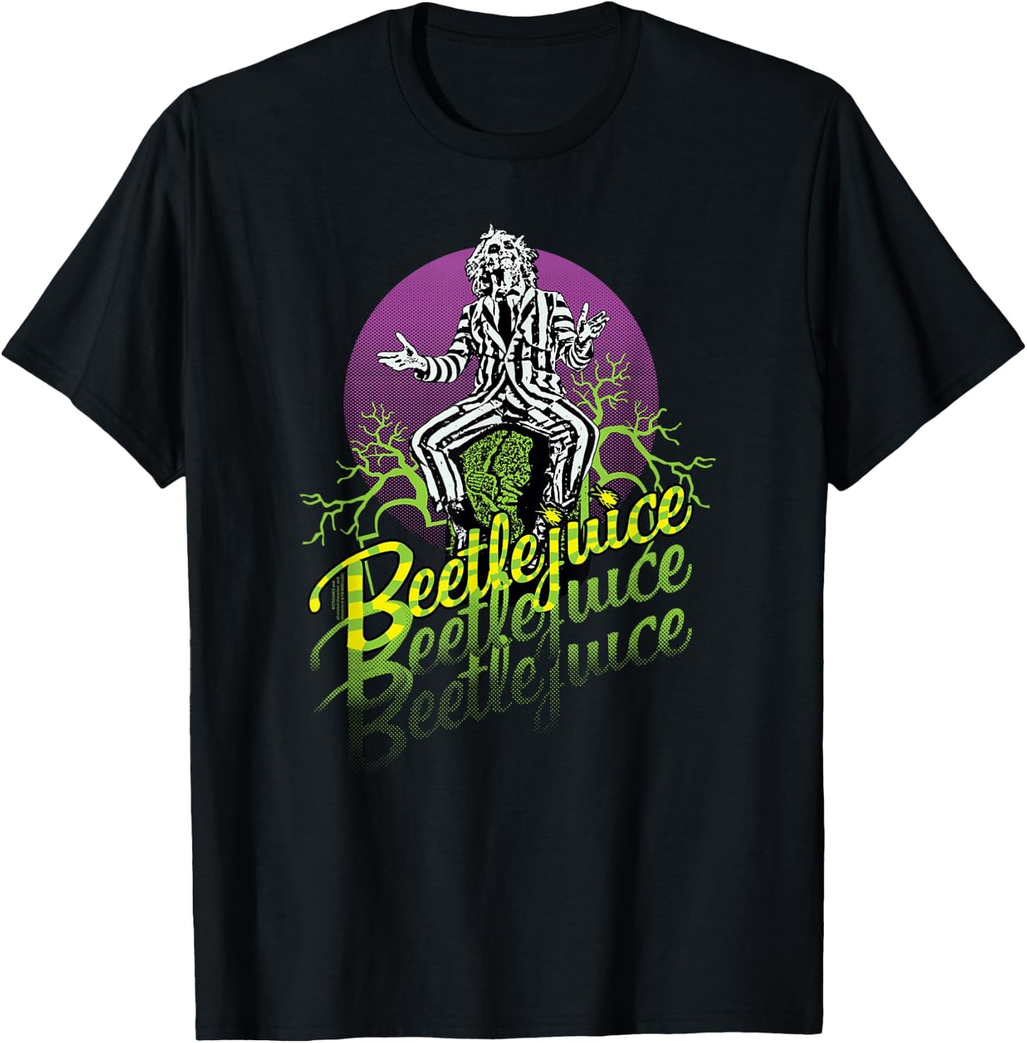 Beetlejuice Purple Circle , black, s T-Shirt - T-Shirt | Black