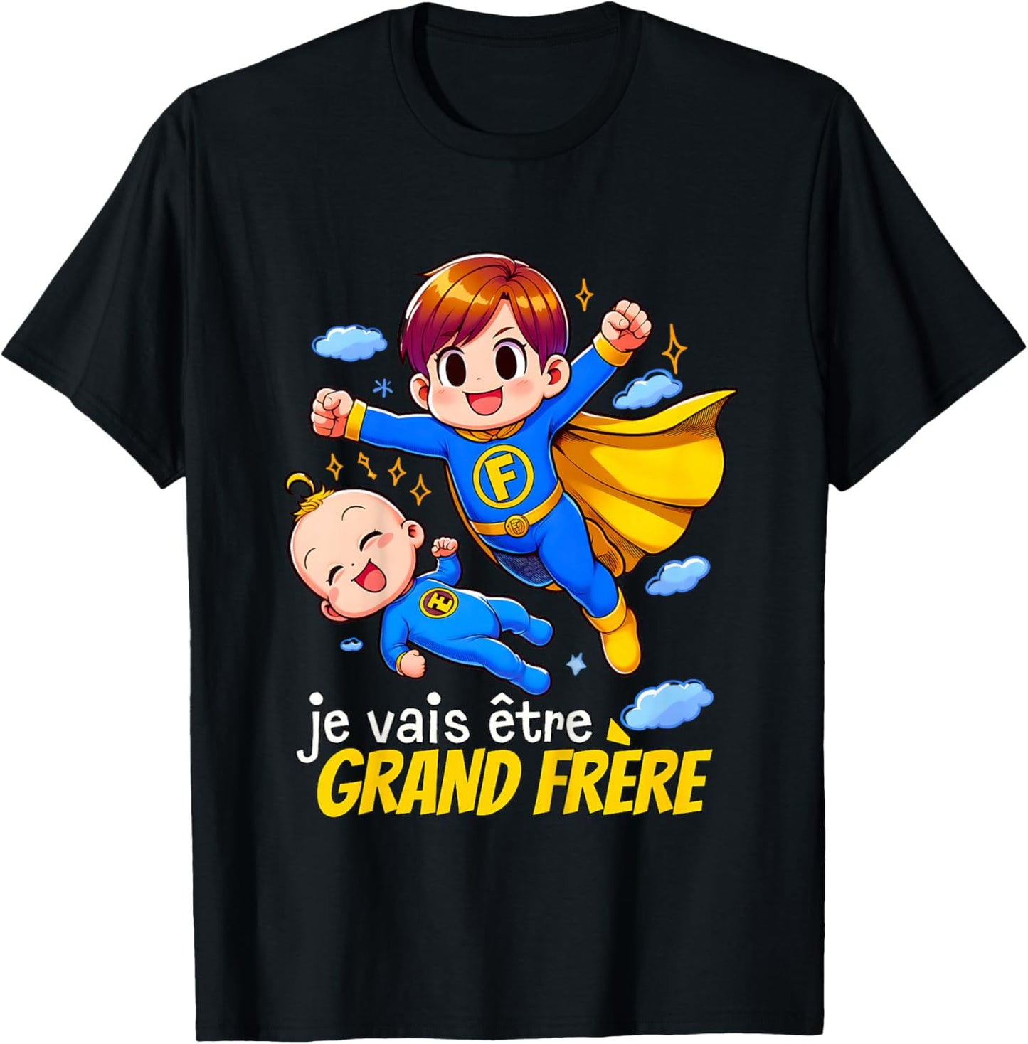 Kid Future Big Brother 2025 Gift Boys Super Big Brother , Black, 2 T-Shirt - T-Shirt | Black