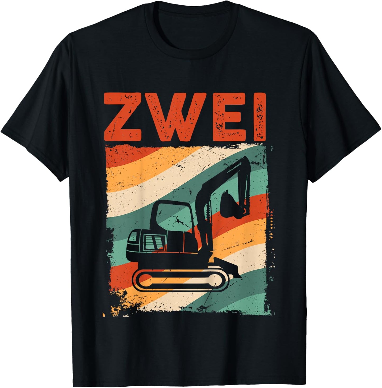 Bagger 2 Jahre | Baustelle | 2. Geburtstag Junge Bagger T-Shirt - T-Shirt | Black