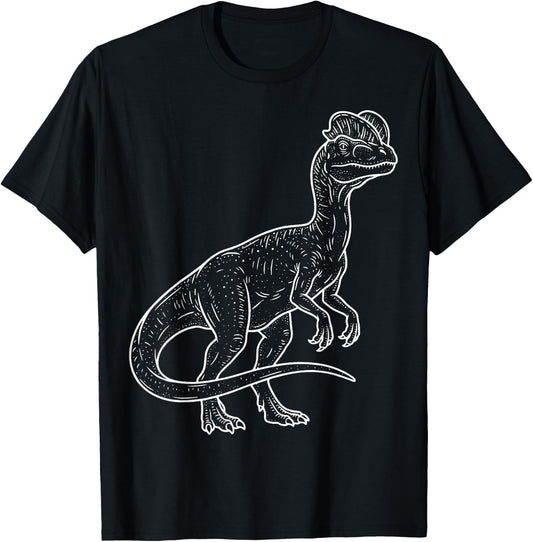 Dilophosaurus Illustration T-Shirt - T-Shirt | Black