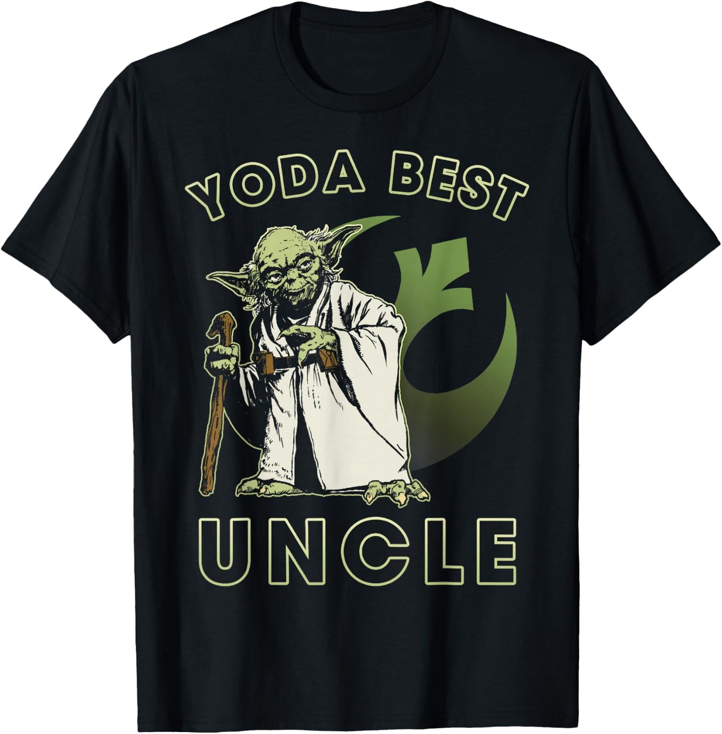 Star Wars Yoda Best Uncle Rebel Logo T-Shirt - T-Shirt | Black