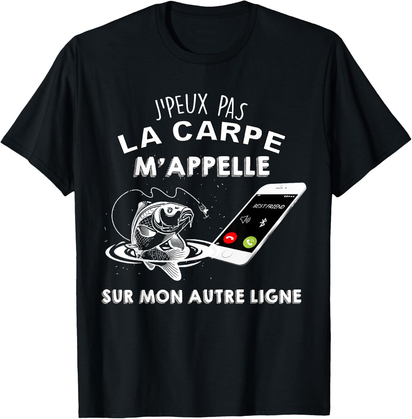 Fishing Carp Me Calls Humor Fisherman Online , Black, S T-Shirt - T-Shirt | Black