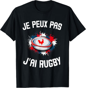 Children's Rugby Jersey "Je Peux Pas J'Ai Rugby" Men's Women's T-Shirt - T-Shirt | Black