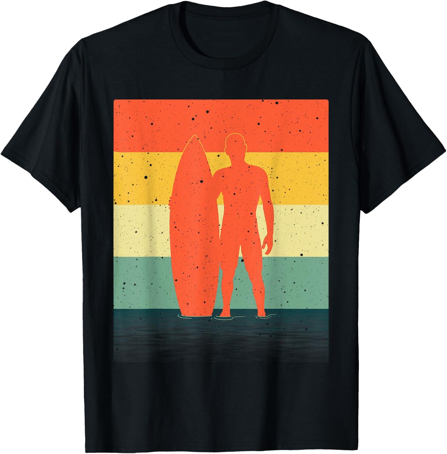 Cool Surfer Boys Retro Surfboard Beach Summer Sunset T-Shirt - T-Shirt | Black