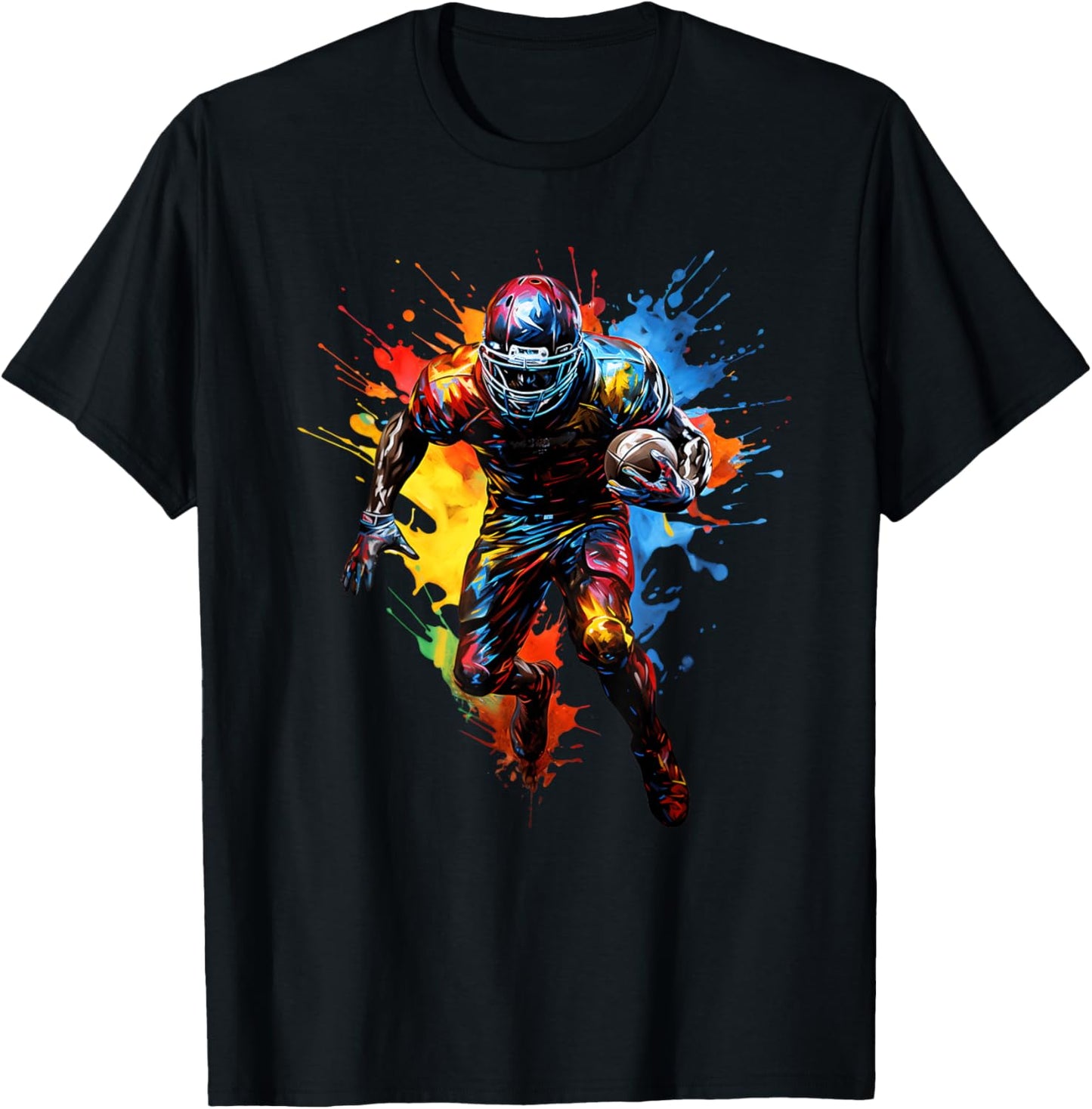American Football Player Colour T-Shirt - T-Shirt | Black