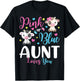 Pink Or Blue Aunt Loves You Gifts Cow Baby Gender Reveal T-Shirt - T-Shirt | Black