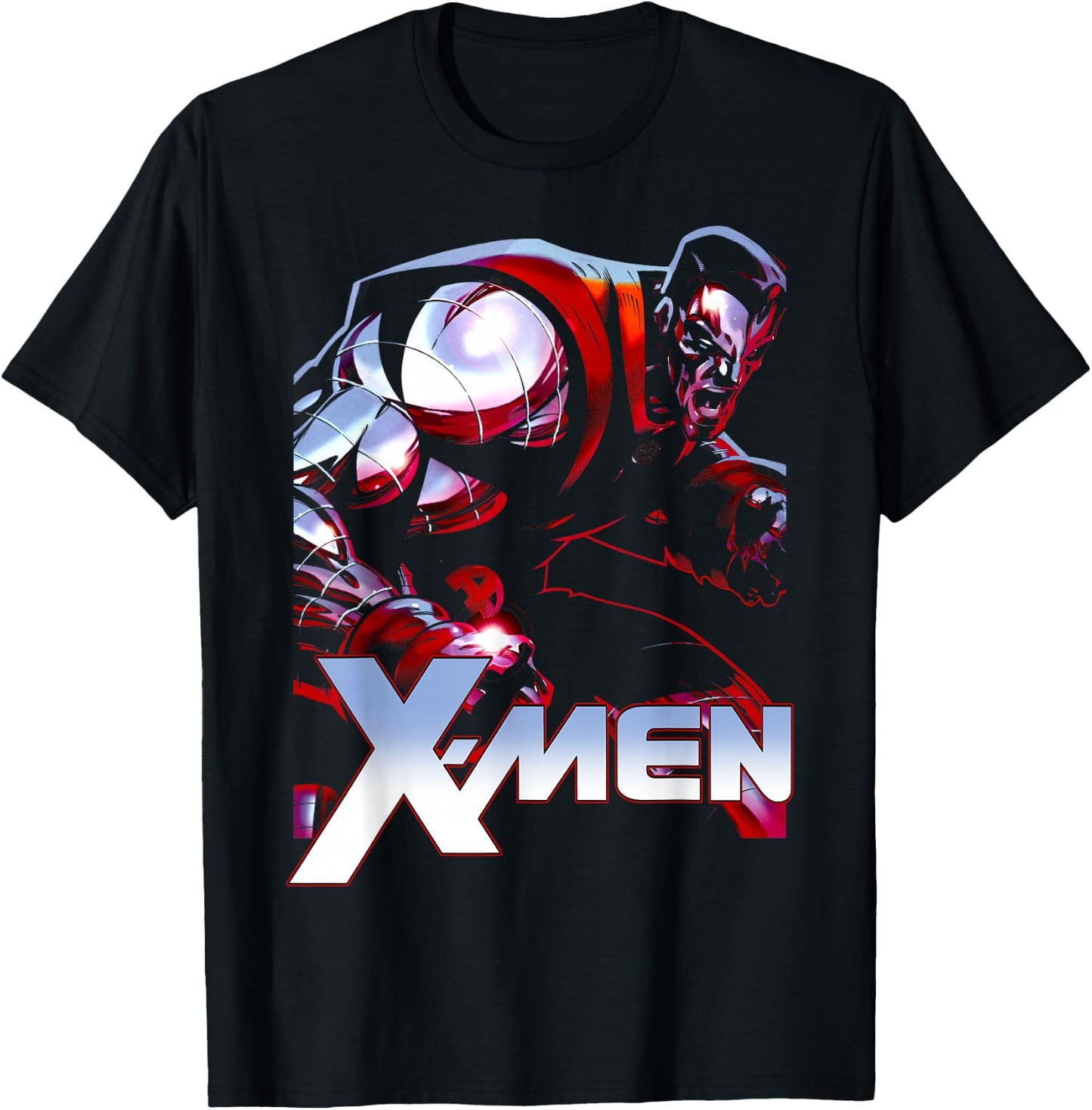 Marvel X-Men Classic Colossus Metallic Superhero Portrait T-Shirt - T-Shirt | Black