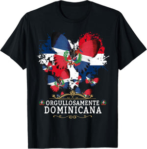 Republica Dominicana Butterfly & Dominican Flag T-Shirt - T-Shirt | Black