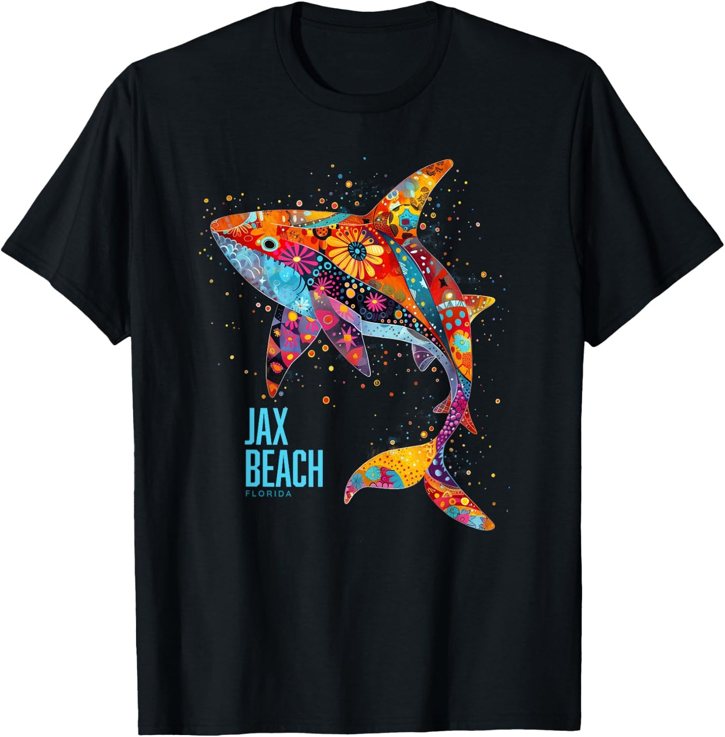 Jax Beach Florida Vacation Jacksonville FL Tribal Shark Women T-Shirt - T-Shirt | Black