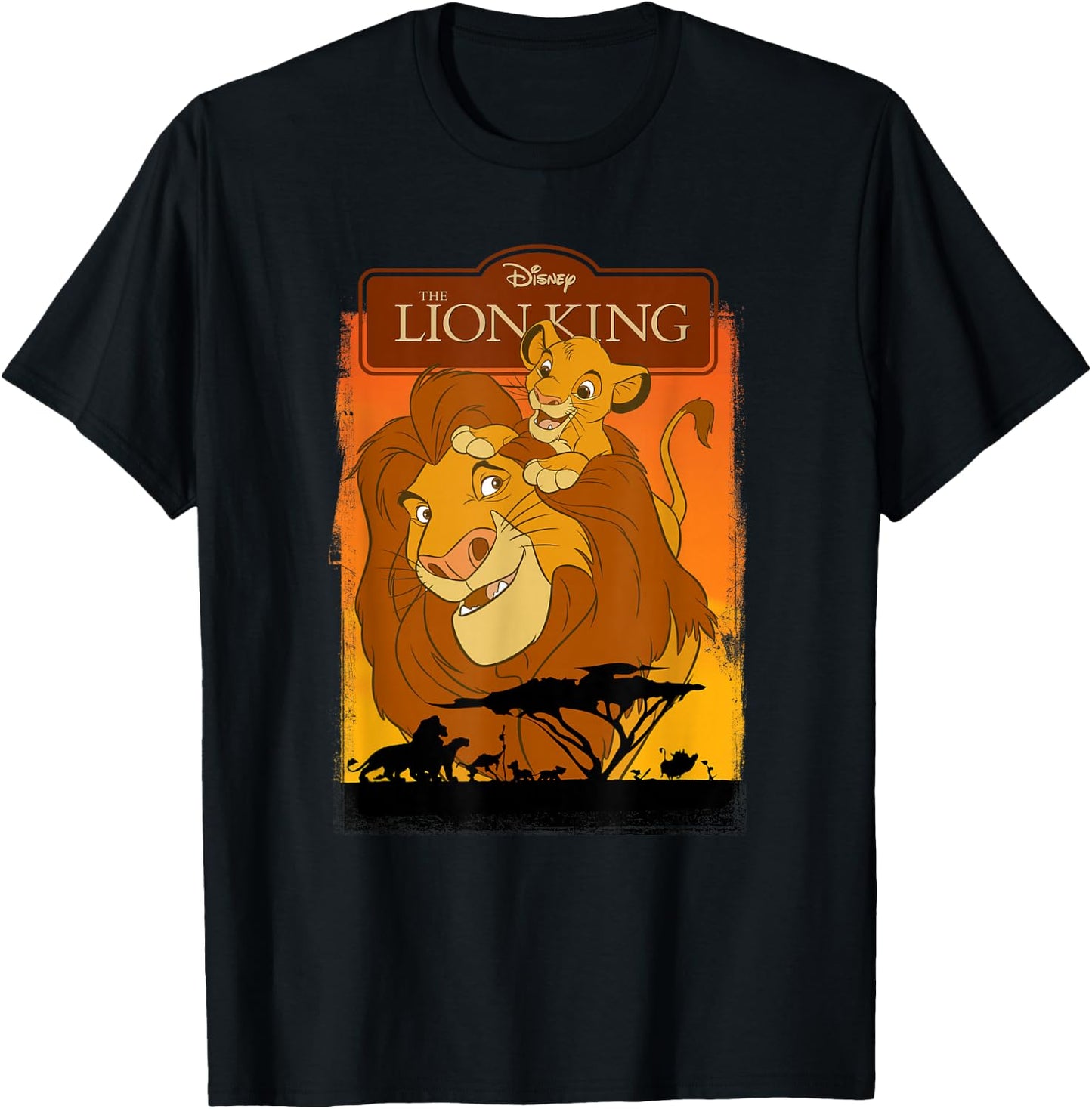 The Lion King Simba and Mufasa , black T-Shirt - T-Shirt | Black