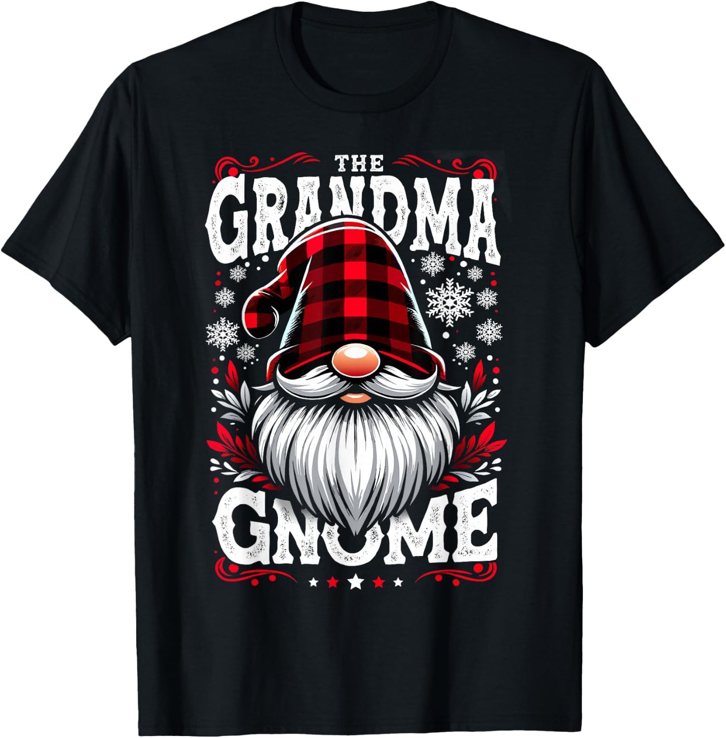 The Grandma Gnome Matching Family Christmas Pajama T-Shirt - T-Shirt | Black