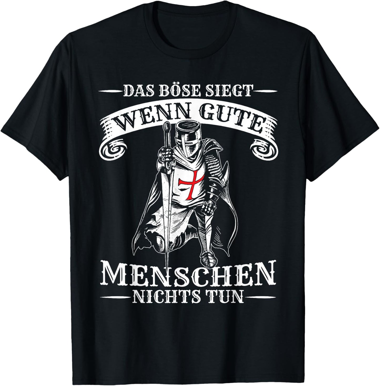 Men's Templar Knight Lover Hobby Medieval Knight , black T-Shirt - T-Shirt | Black