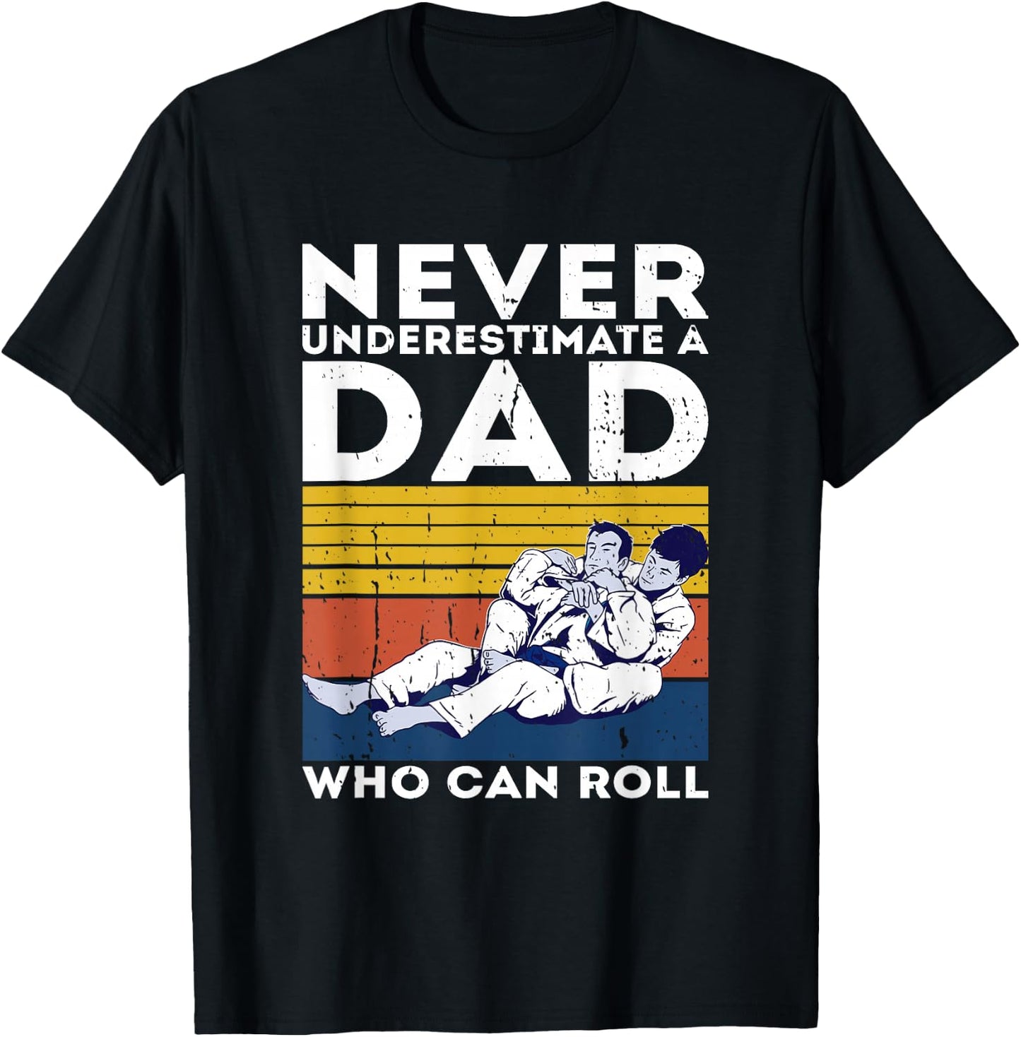 Retro Jiu-Jitsu Dad BJJ Men Father Vintage T-Shirt - T-Shirt | Black