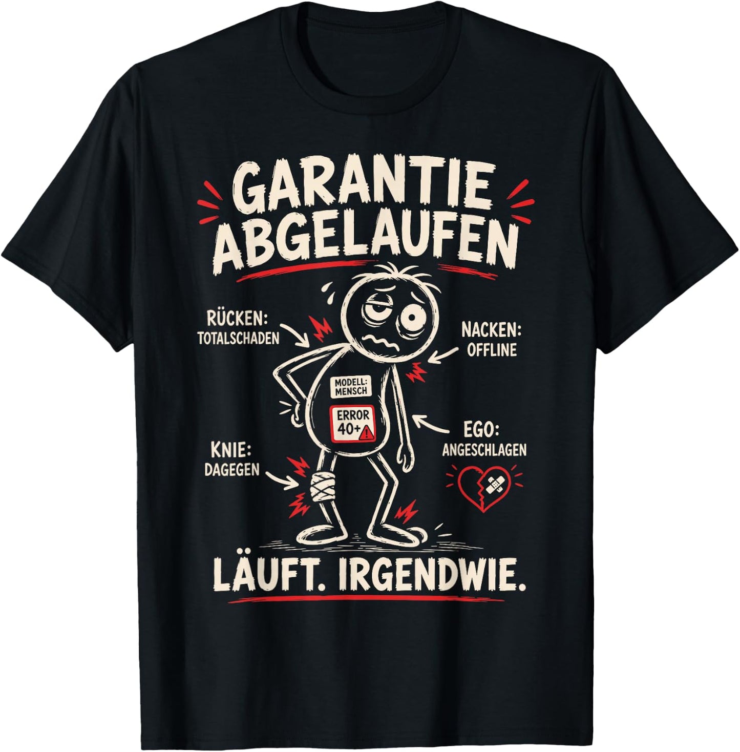 Aua Au älter Werden Alter Mann alte Frau Lustig Geburtstag T-Shirt - T-Shirt | Black