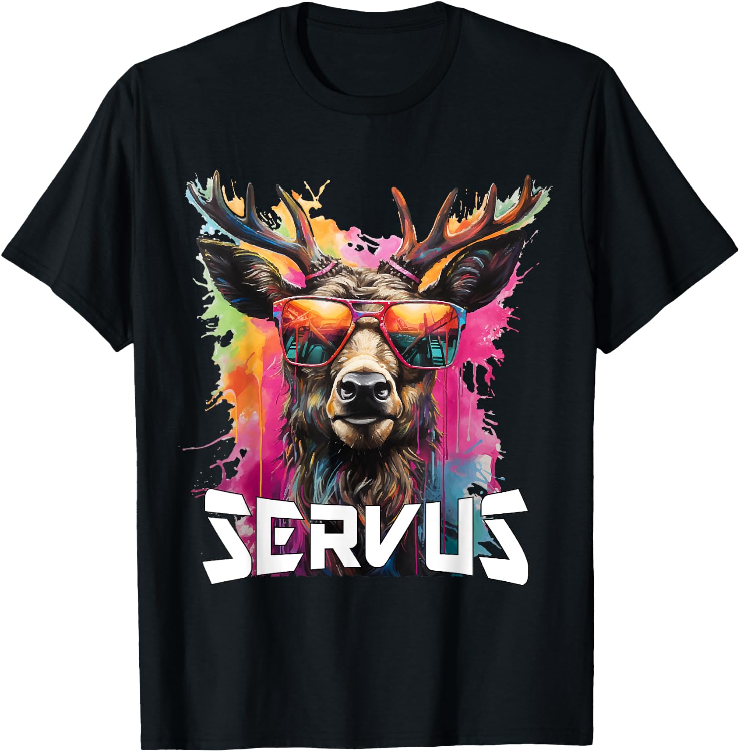 Servus Trachtenshirt Trachten Tracht Hirsch Tirol & Bayern T-Shirt - T-Shirt | Black