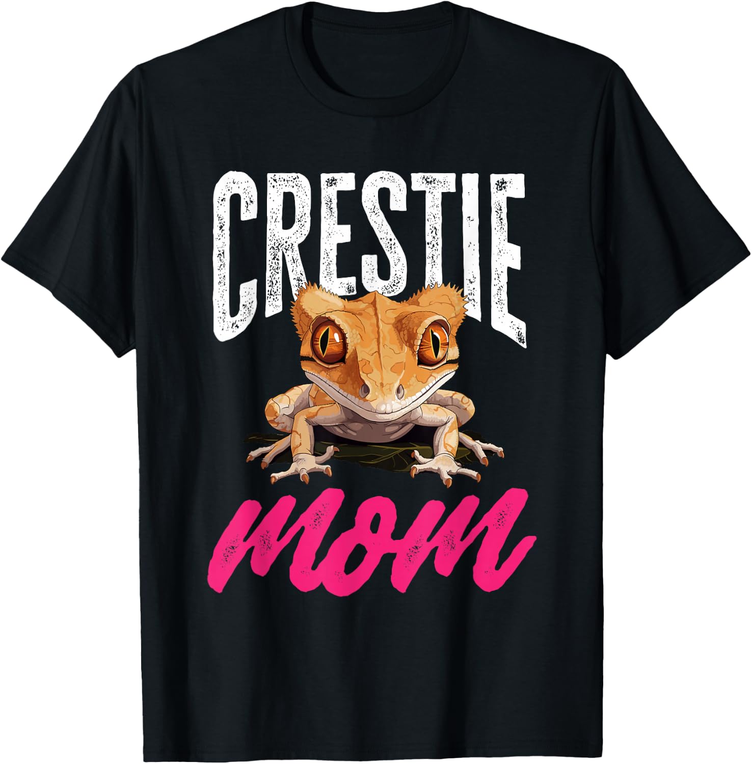 Crested Gecko Reptile - Crestie Mom T-Shirt - T-Shirt | Black