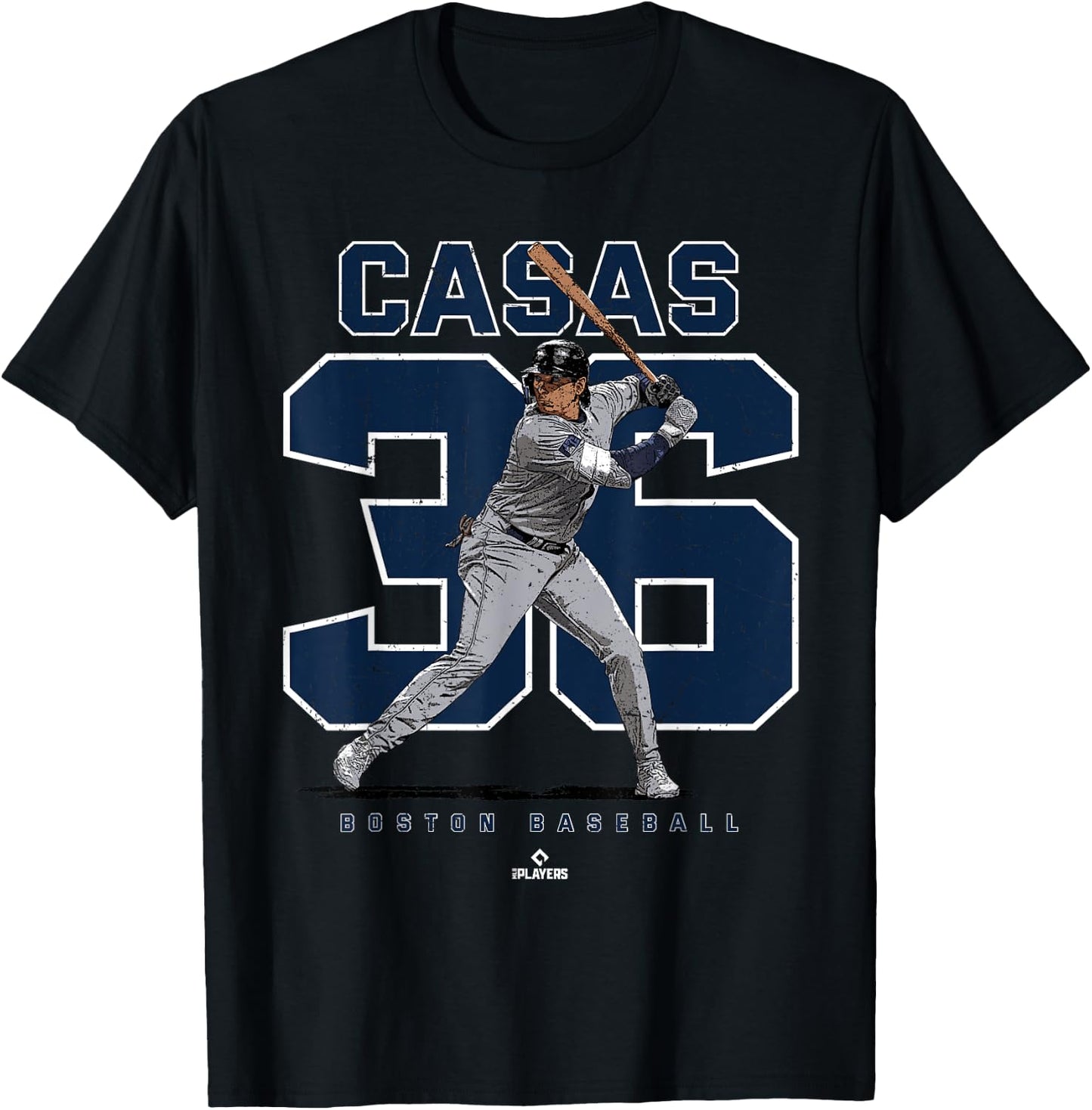 Number and Portrait Triston Casas Boston MLBPA T-Shirt - T-Shirt | Black