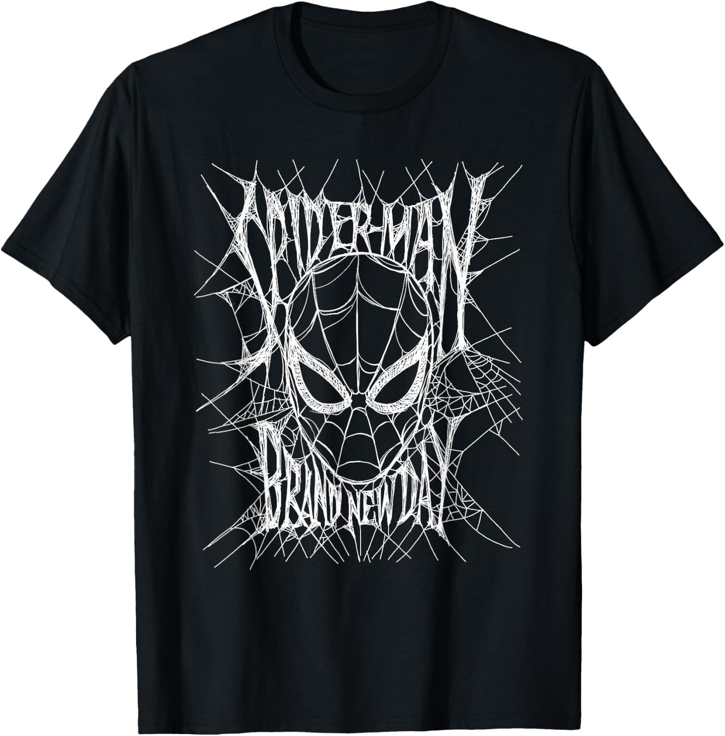 Marvel Studios Spider-Man: BND Movie 2026 Web Mask & Title T-Shirt - T-Shirt | Black